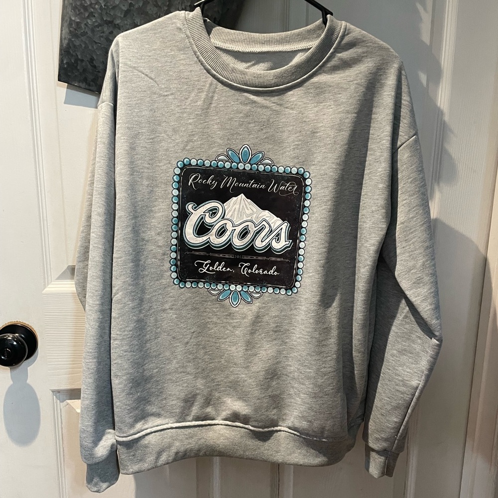 Gray Coors Sweatshirt Large New